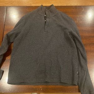Grey Quarter Button up Sweater